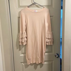 Ruffle long sleeve dress